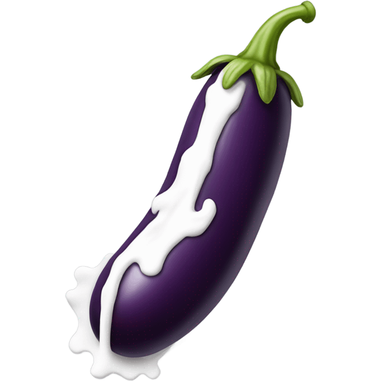 long eggplant with white paint dripping from the top emoji