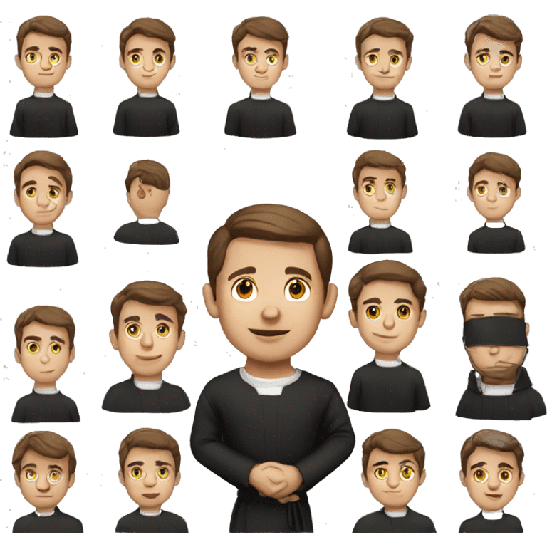 young catholic priest brown hair emoji