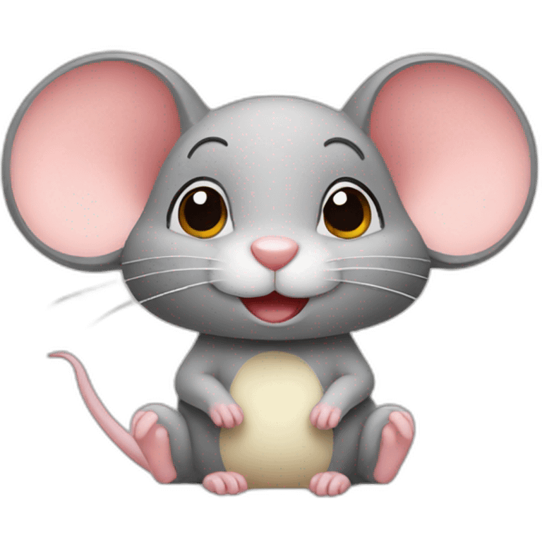 Cute mouse sitting emoji