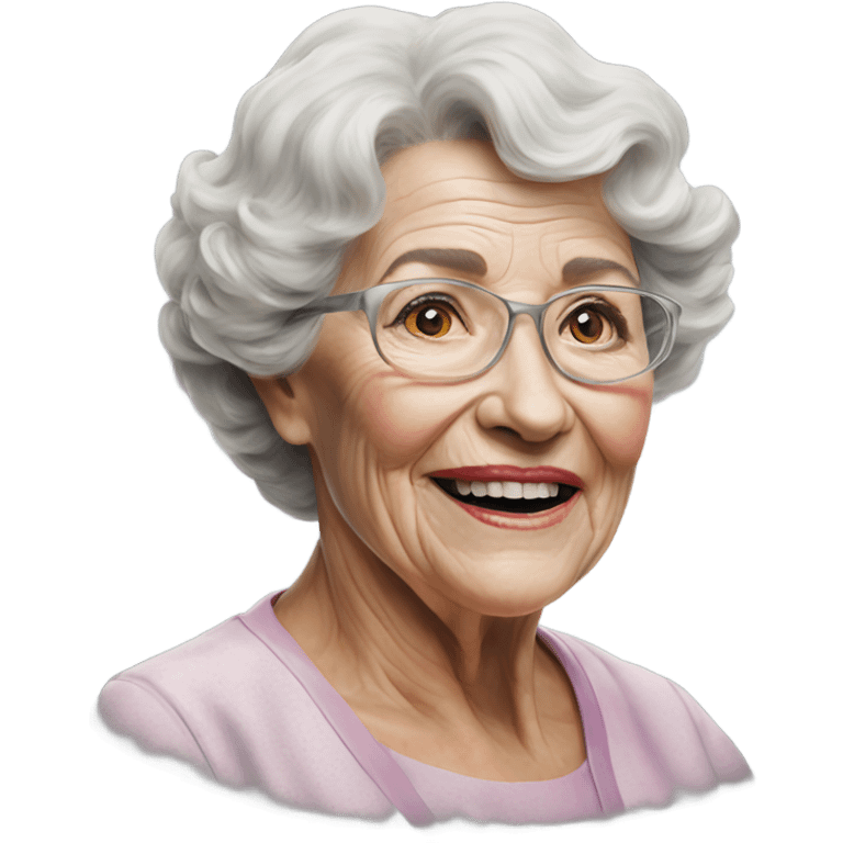 3d hyper realistic senior woman painting with water colours emoji