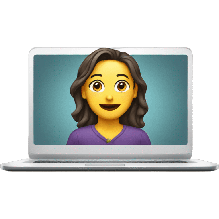 Online course on laptop emoji