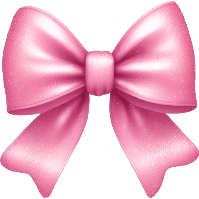 Baby pink sparkling bow emoji