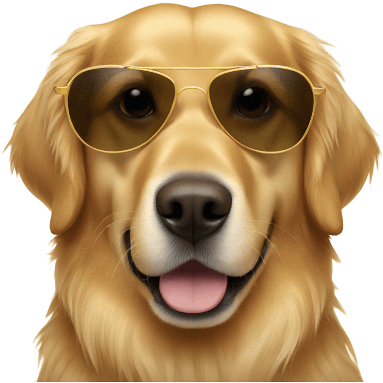 Golden retriever with sunglasses emoji