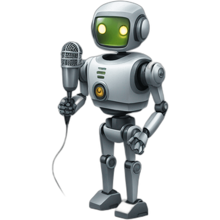  robot holding microphone emoji