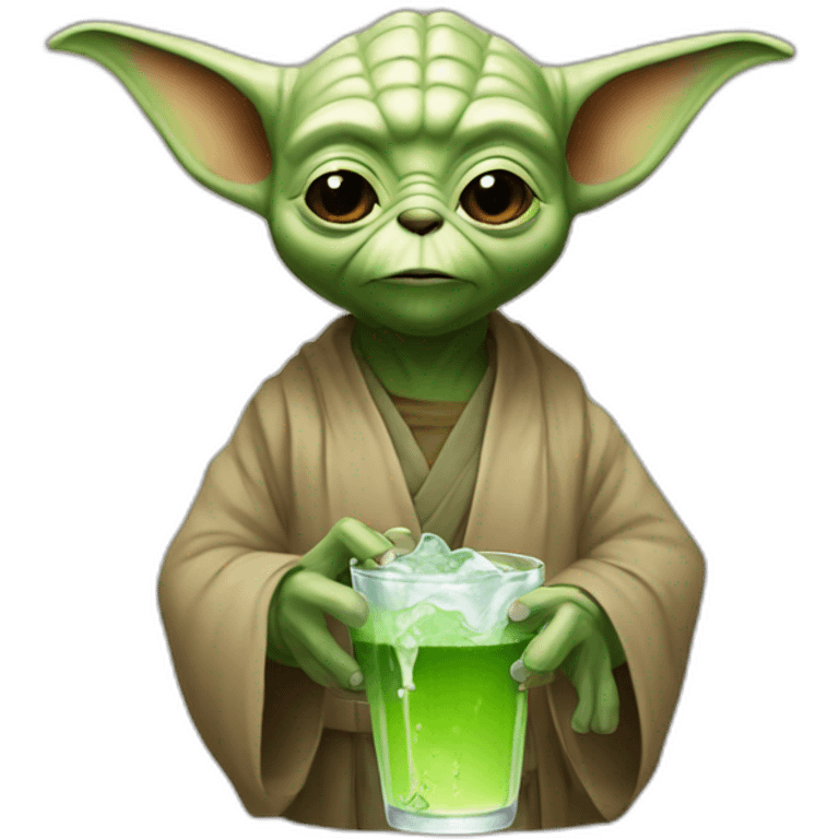 Yoda drink a bear emoji