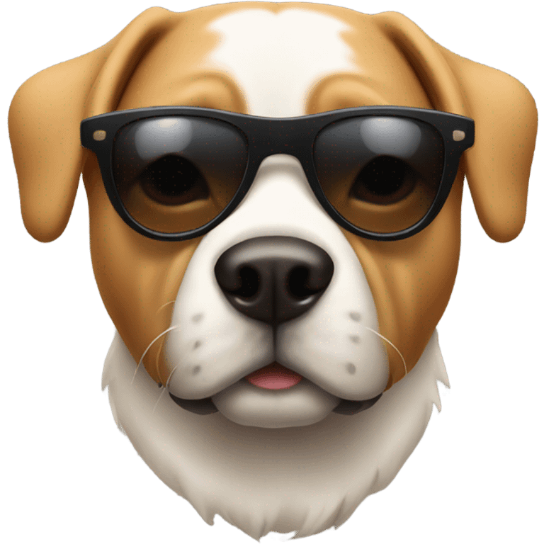 Dog with muscles and sunglasses  emoji