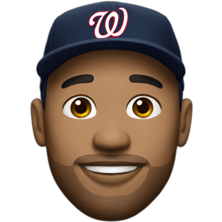 Light skinned Man with Washington nationals hat emoji