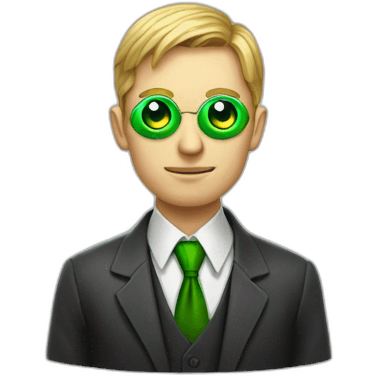 Bitcoin man green eye emoji