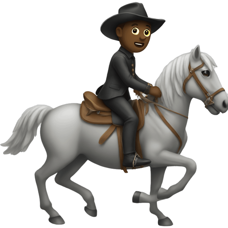 An weird person on a horse emoji