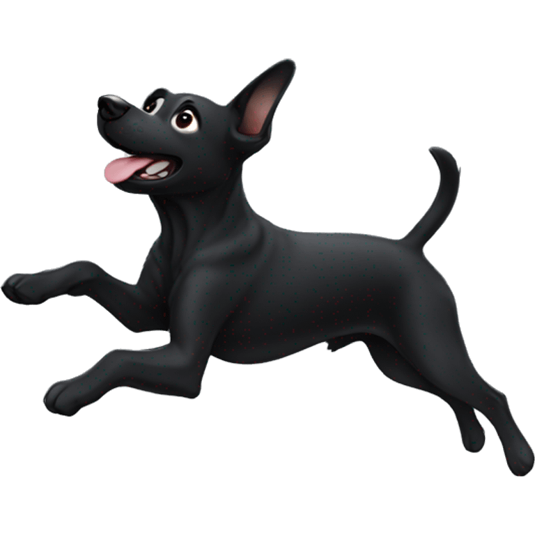 Black dog doing backflip  emoji