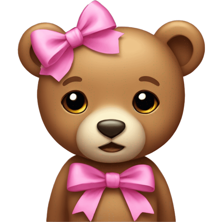 cute bear with a pink bow emoji