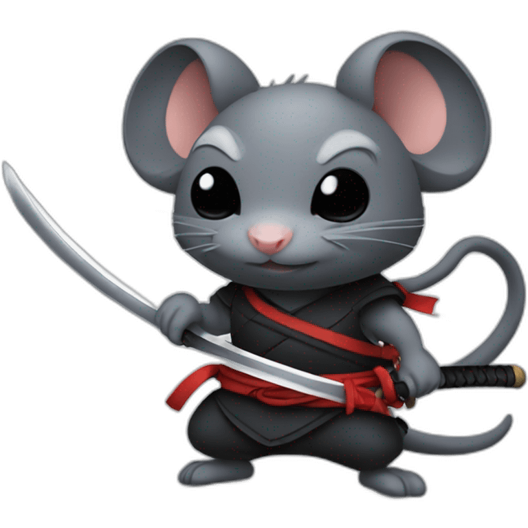 ninja rat with katana emoji