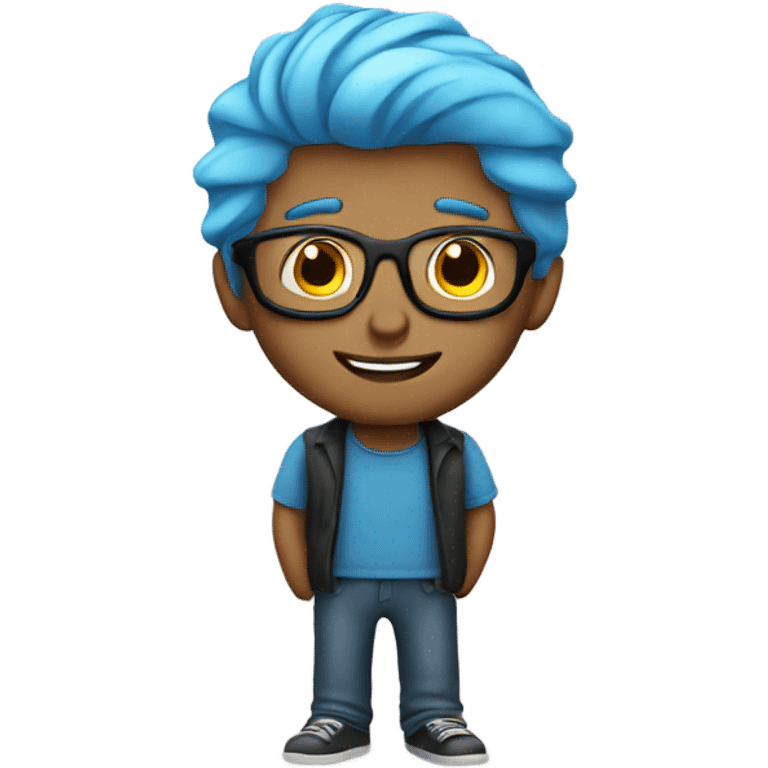 Guy with blue hair emoji