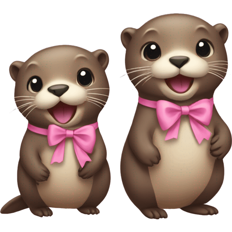 Otter with pink bow emoji