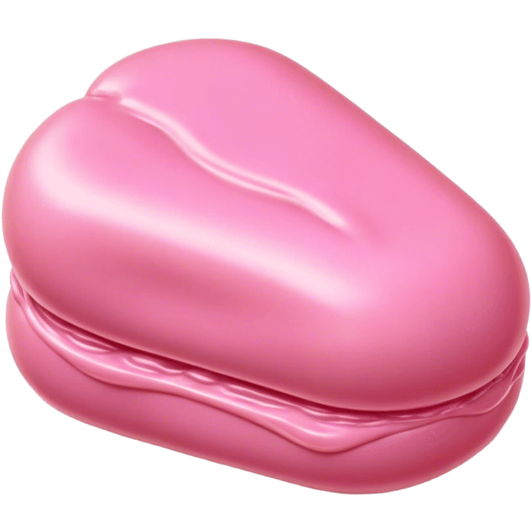 Cinematic Realistic Opaque Pink Slime, smooth and buttery with a pastel pink hue, ultra-glossy with a soft sheen, subtle folds and ridges forming as it moves, reflecting gentle highlights, glowing with a delicate, creamy texture, evoking a sense of playful satisfaction. emoji