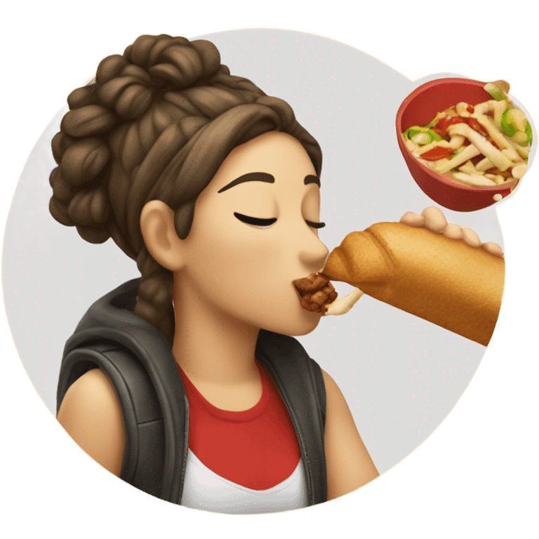 Girl kissing shawarma  emoji