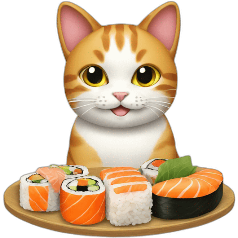 Cat with sushi  emoji