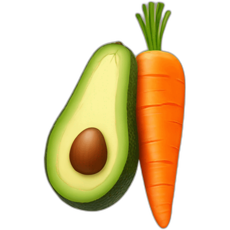 carrot and avocado emoji