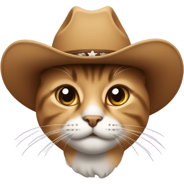 cat wearing a cowboy hat emoji