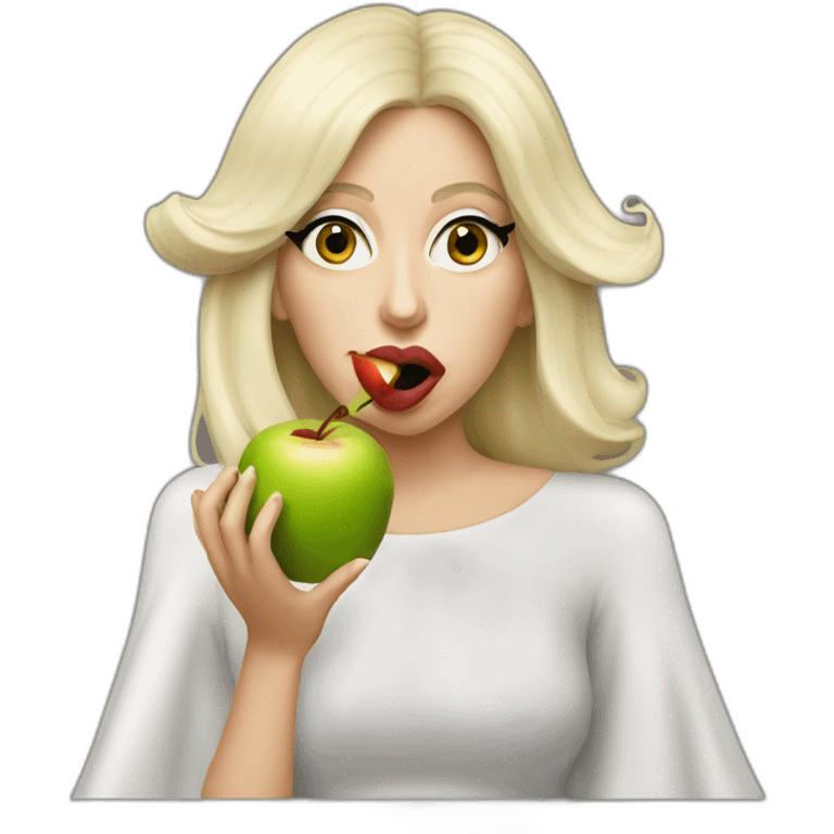 lady gaga eating an apple emoji