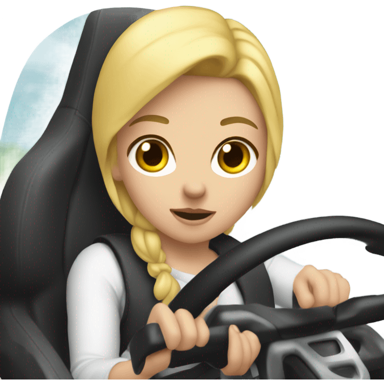 Blonde girl in gokart emoji