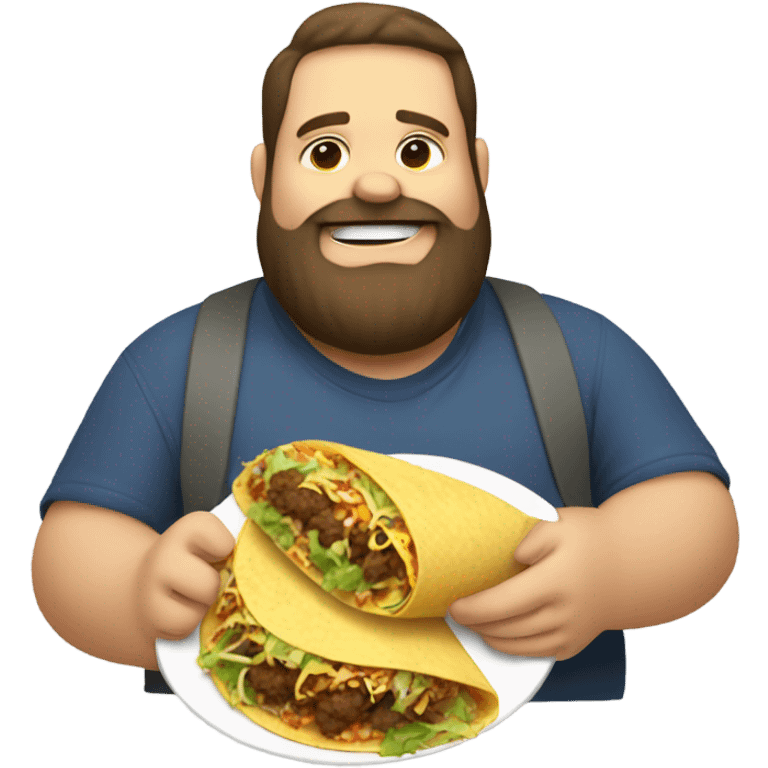 Fat Man with beard eating a taco emoji