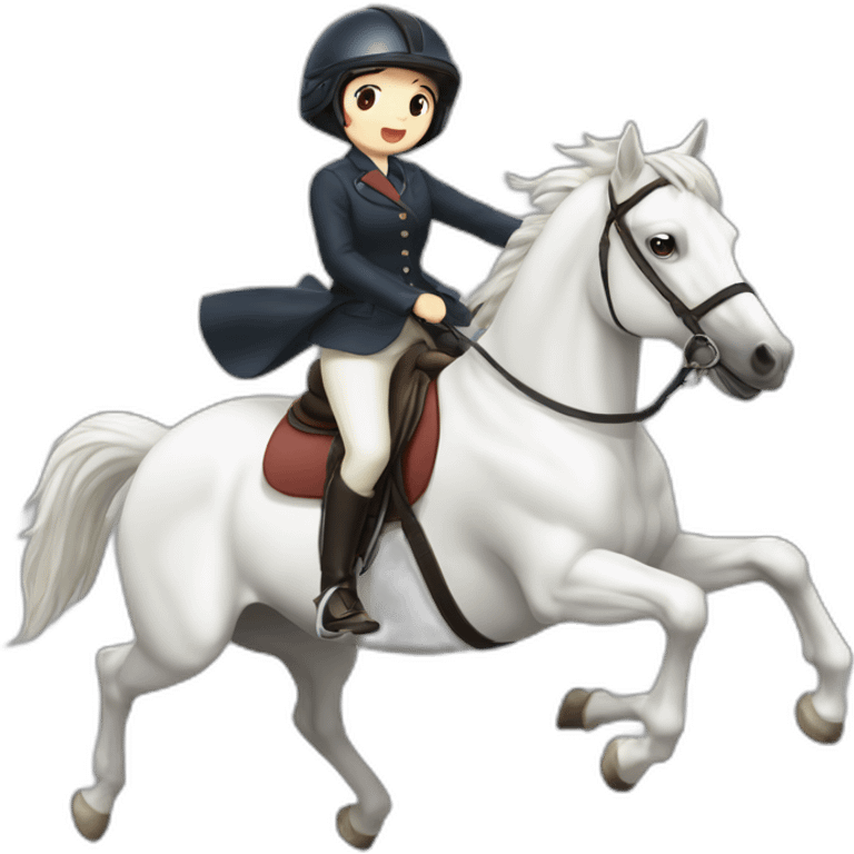 white-hourse-with-jumping-compelition-rider—japanese-girl emoji