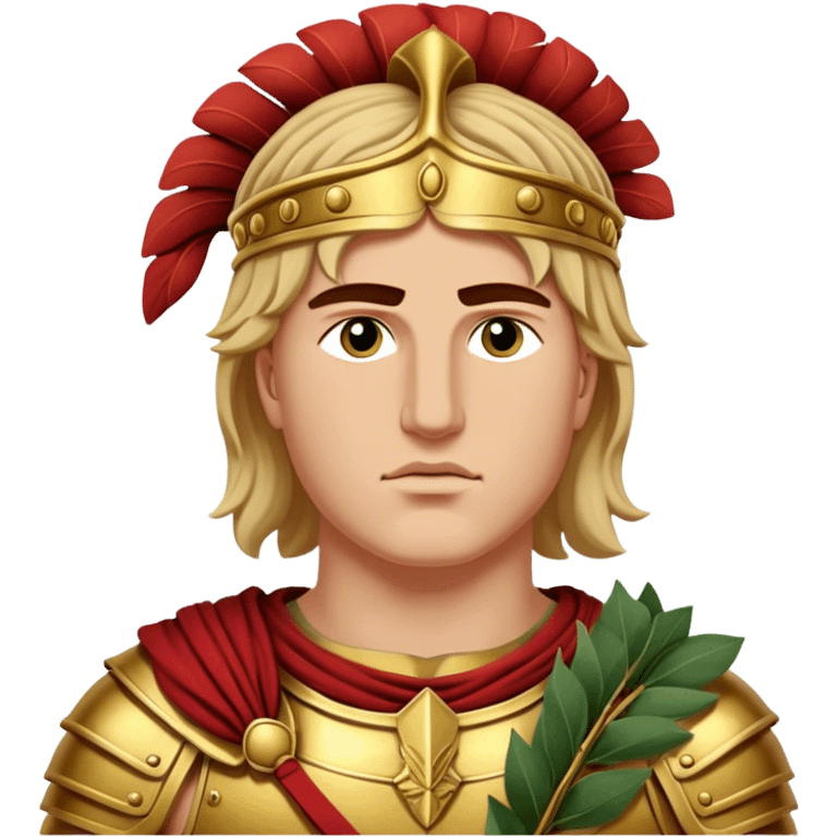 Cinematic Realistic portrait of Alexander the Great, depicted with photorealistic detail as a commanding historical conqueror, featuring sharp, lifelike facial features, meticulously rendered ancient Macedonian armor, and a laurel wreath, illuminated by natural, dramatic lighting that highlights his youthful determination and legendary presence. emoji