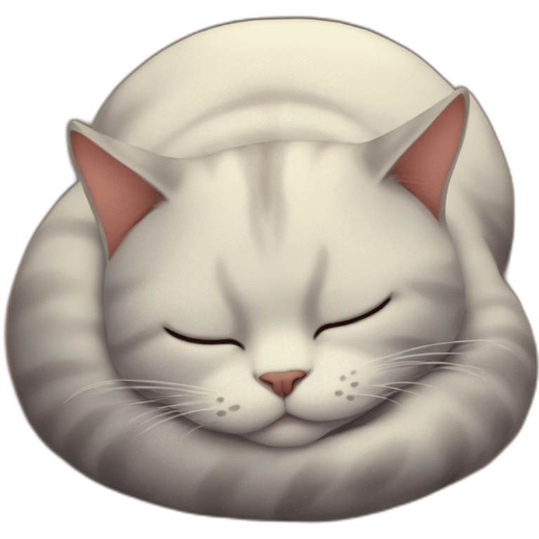 Un gros chat qui dort sur le dos emoji