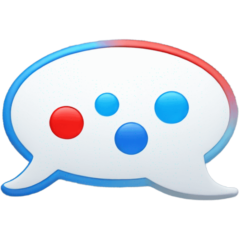 message bubble, red and blue colors emoji