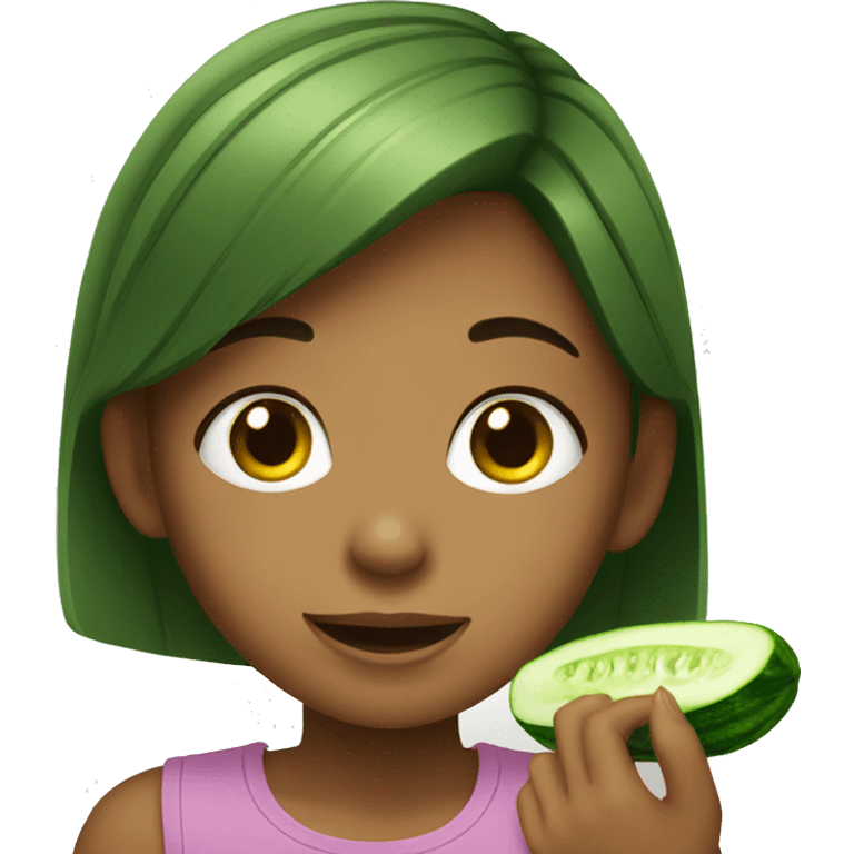 girl eating cucumber emoji