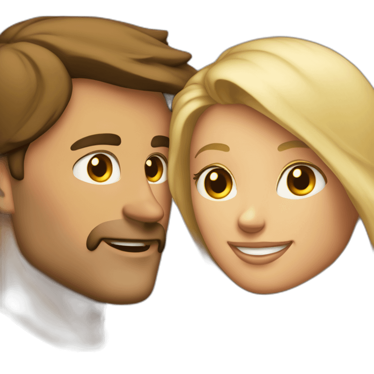 Homme brune et femme blond qui s’embrasse emoji