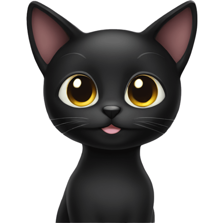 Black cat hi emoji