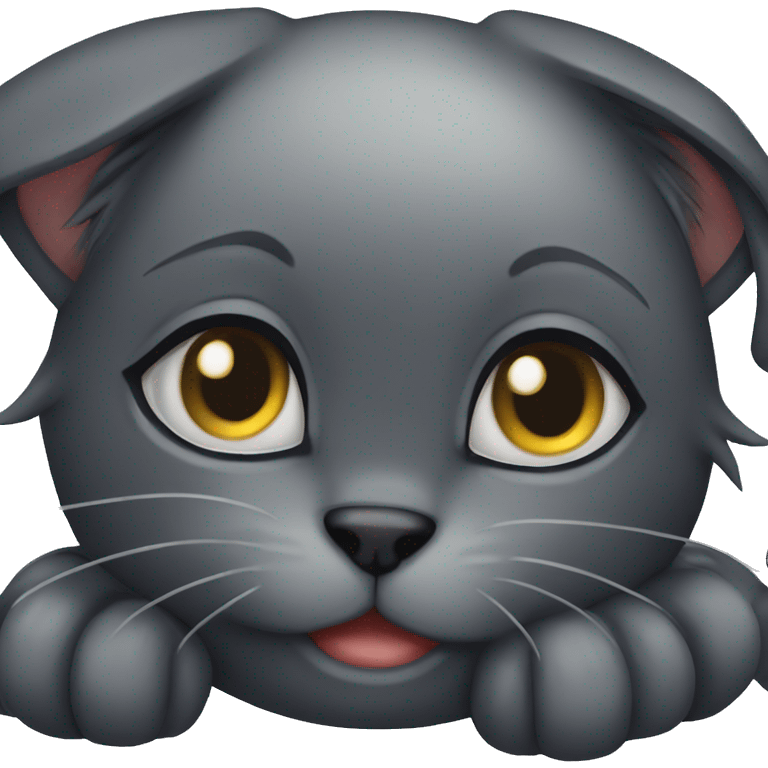 Black cat cute emoji