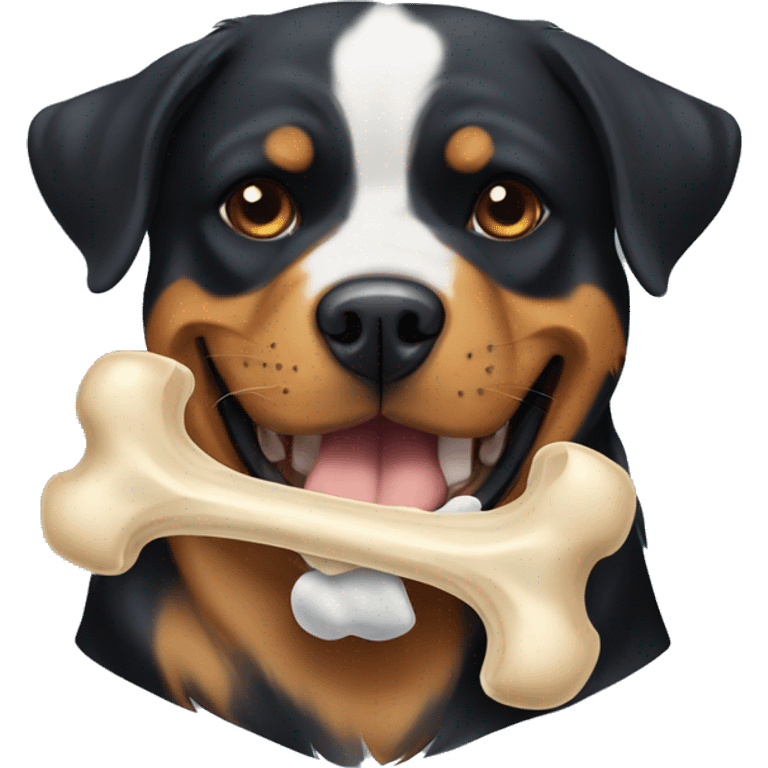 Rottweiler whit a bone  emoji