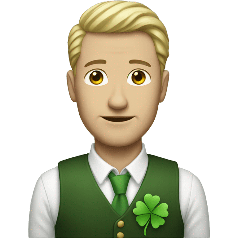 white man with clover emoji