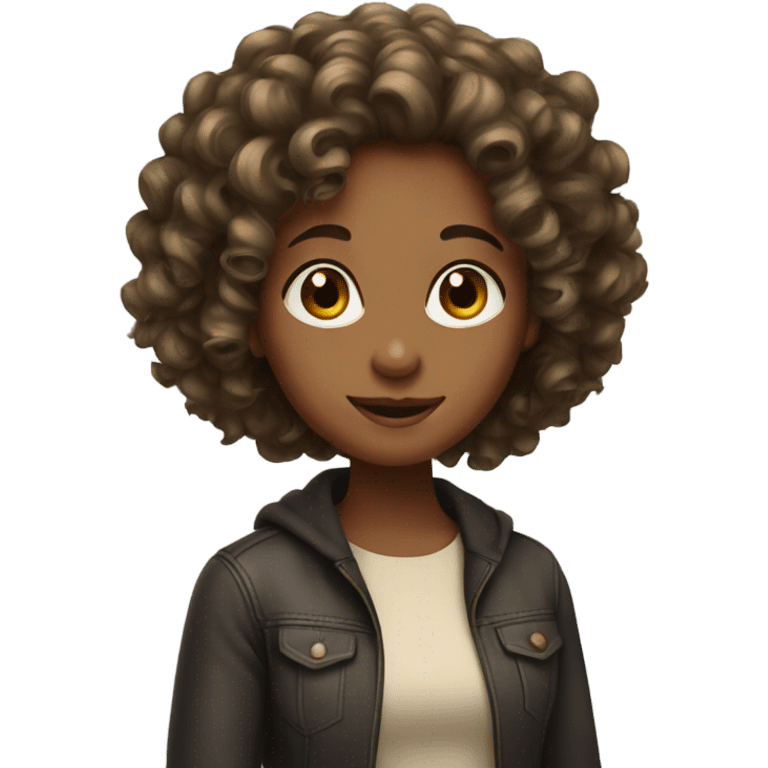 Girl with curly hair  emoji