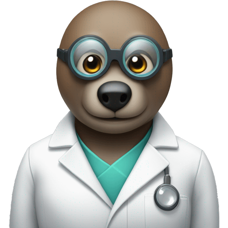 A mole wearing labcoat and goggles emoji