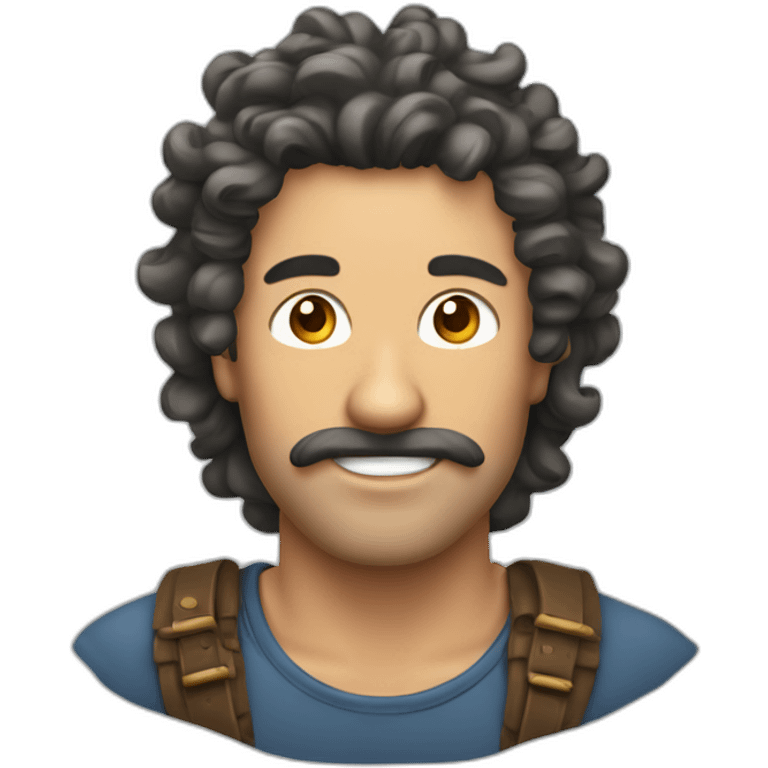 Hombre con rizos y cachos de tauro emoji