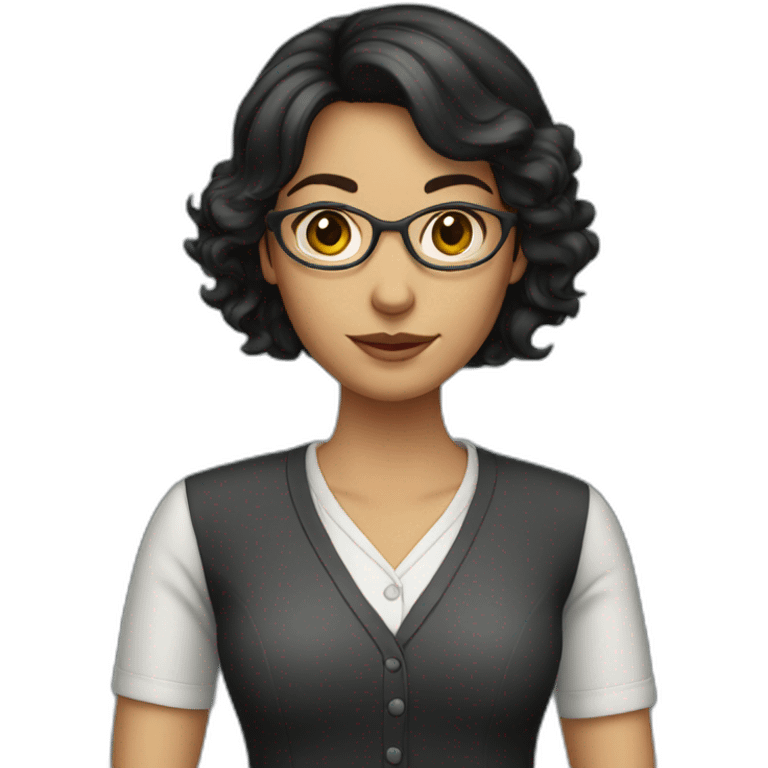 Dark haired girl teacher emoji