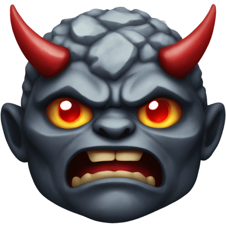 Oni with a lustrous power red eyes strong overlay stone emoji