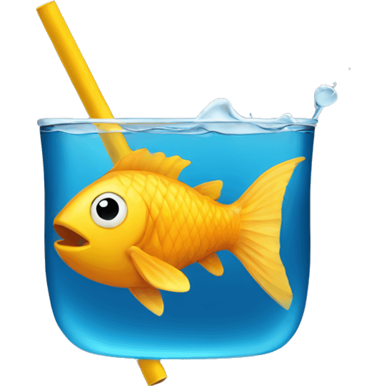 Fish drinking through straw emoji