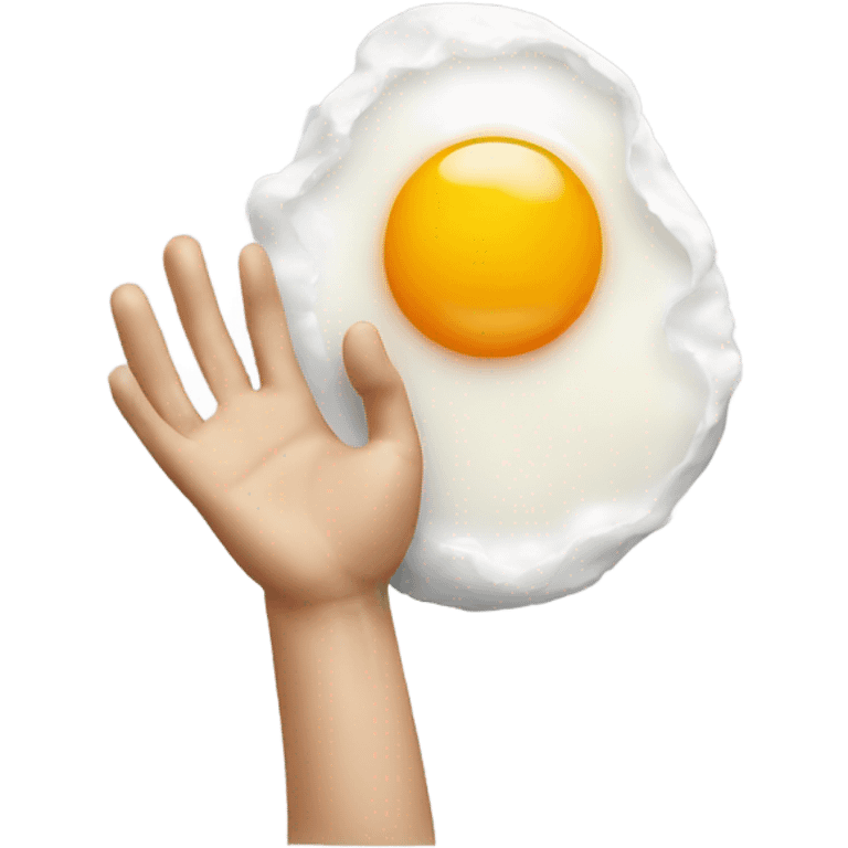 fried egg with hands emoji