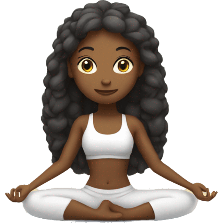 A single cute women doing yoga emoji