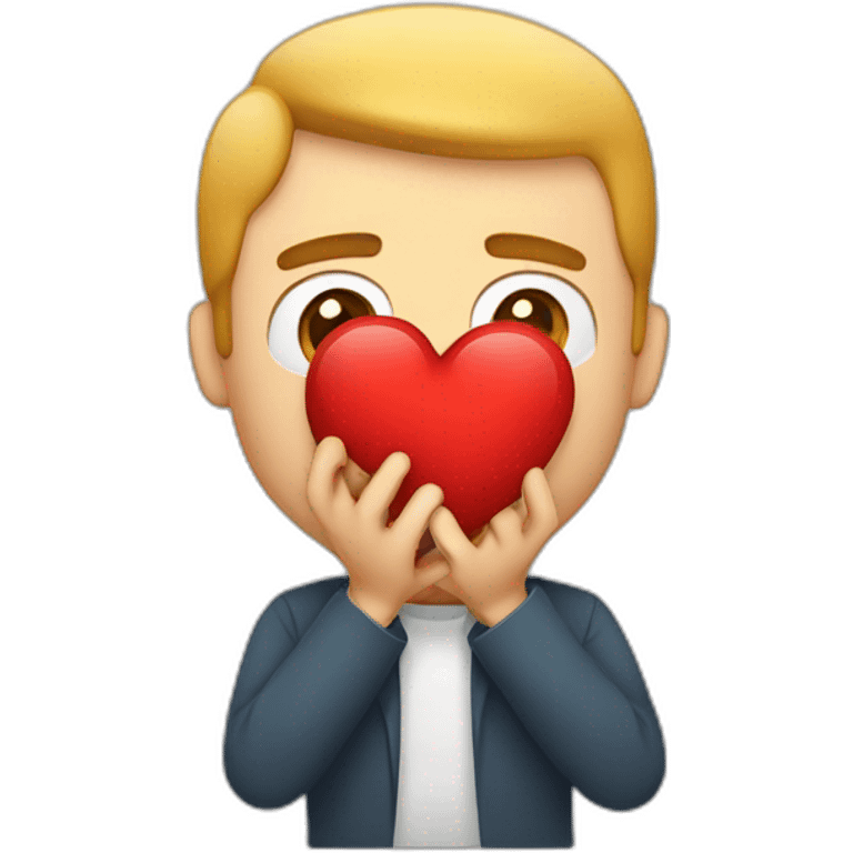 Homme triste coeur briser dans les mains emoji