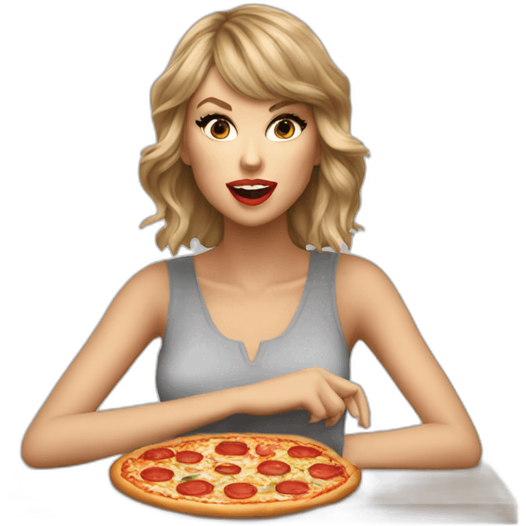 Taylor Swift eating pizza emoji