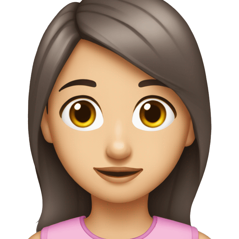 fillette brune yeux noirs queue de cheval emoji