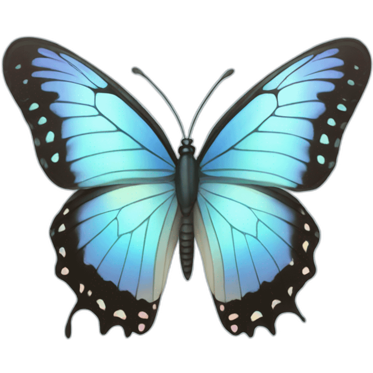 Pastel blue iridescent butterfly emoji