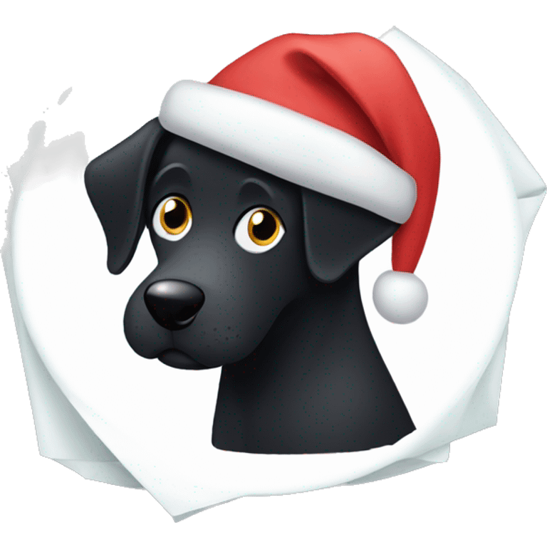 Black dog wrapped up like a Christmas present  emoji