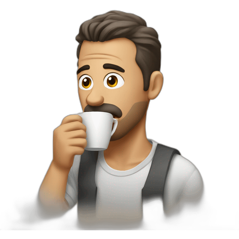 Man chugging coffee emoji